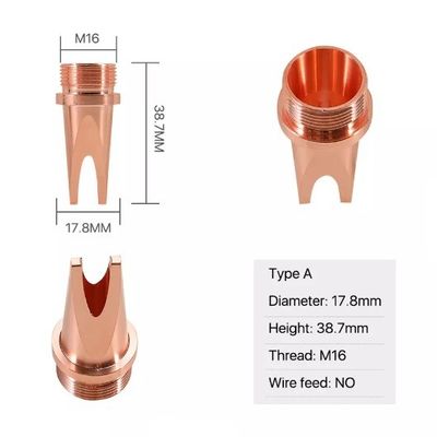 فوهة رأس اللحام بالليزر ISO M16 قطرها 17.8 مم ارتفاع 38.7 مم