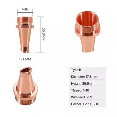 فوهة اللحام بالليزر H35.6mm M16 الموضوع لرأس ماكينة لحام الألياف بالليزر